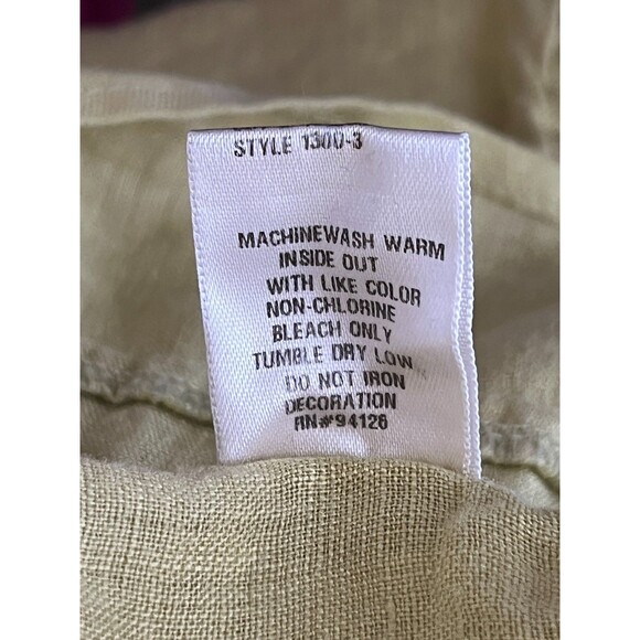 CP Shades Top Womens Small Chartreuse Green 100% Linen Made In USA Coastal Boho - Picture 6 of 6